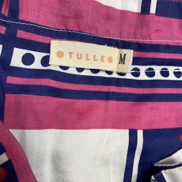 TULLE Skirt Medium Pencil Tulip High Waisted Plaid Belted Pleated Pockets - Picture 12 of 15